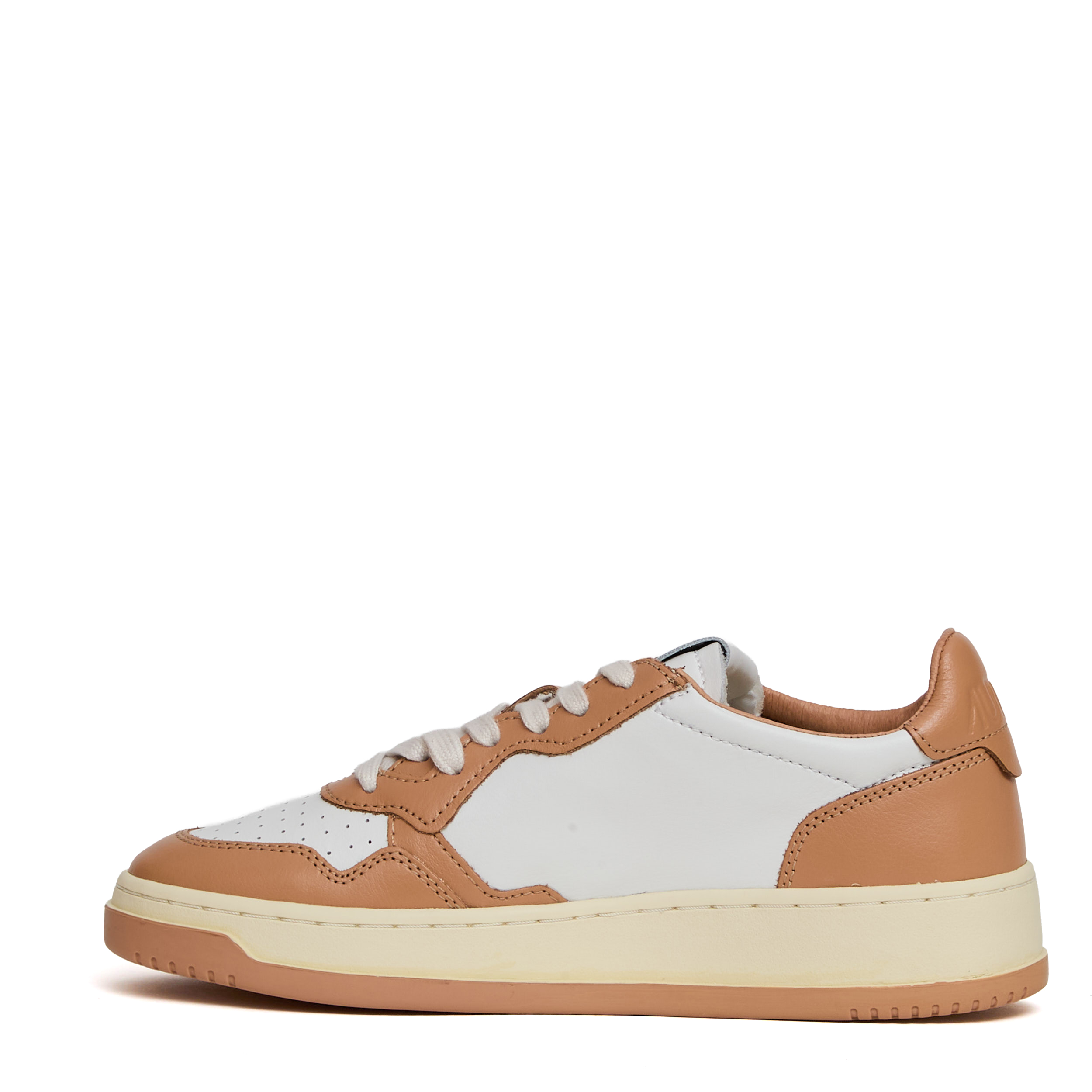 Sneakers Medalist Low Bicolor In Pelle Bianca, Sand