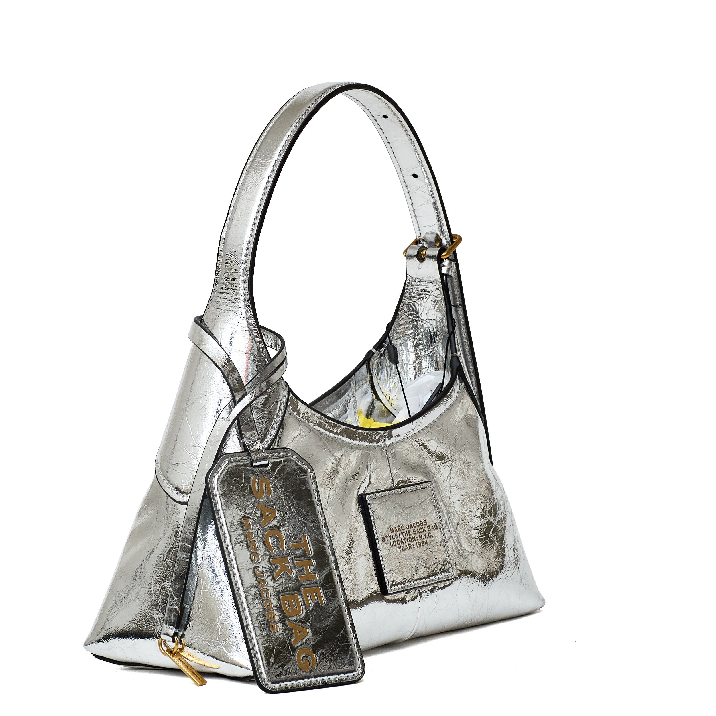 The Small Belted Sack Metallic Crinkle