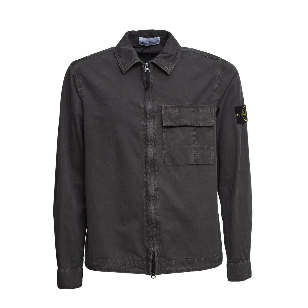 Overshirt Brushed Organic Cotton Canvas Old Effect