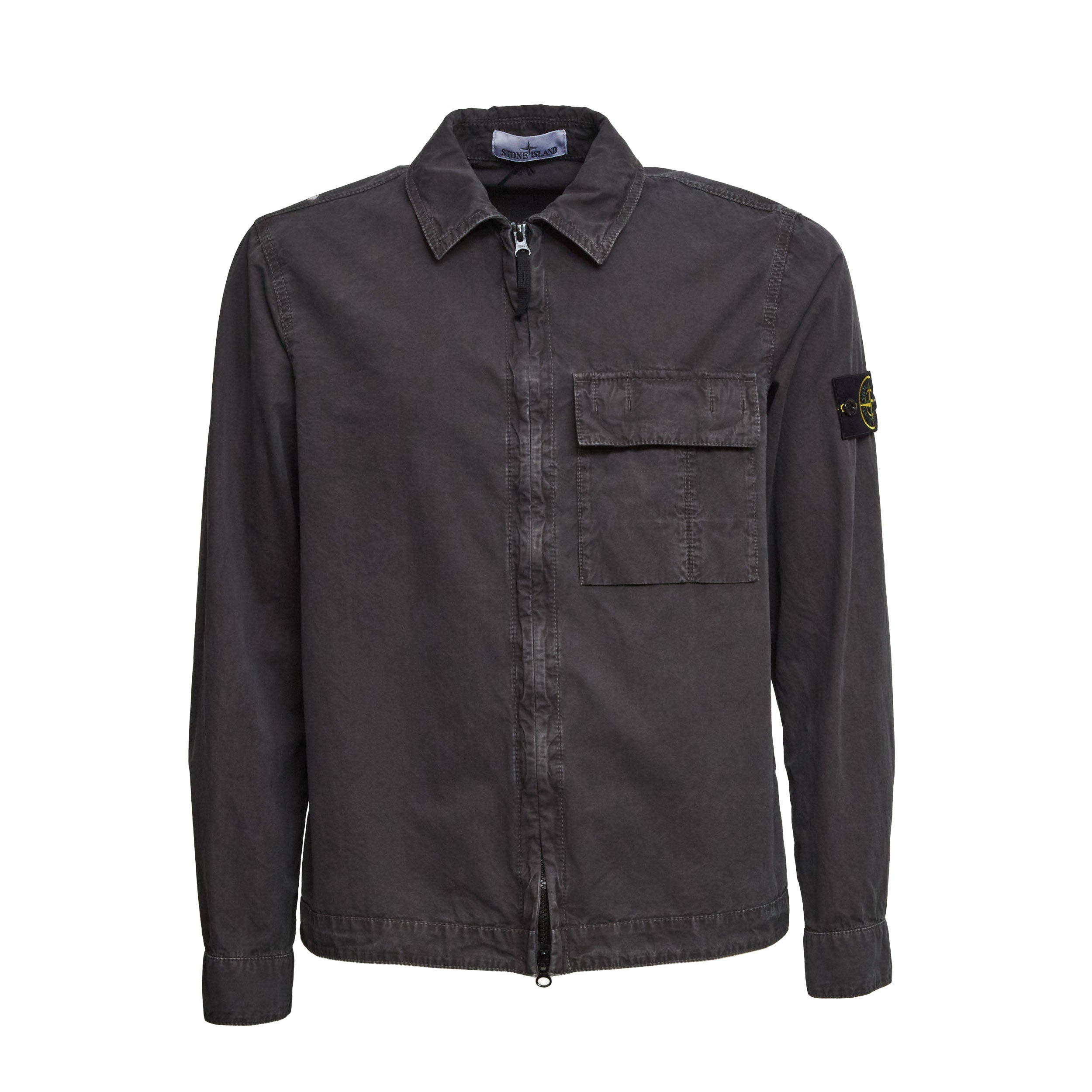 Overshirt Brushed Organic Cotton Canvas Old Effect