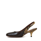 Leather slingback pumps