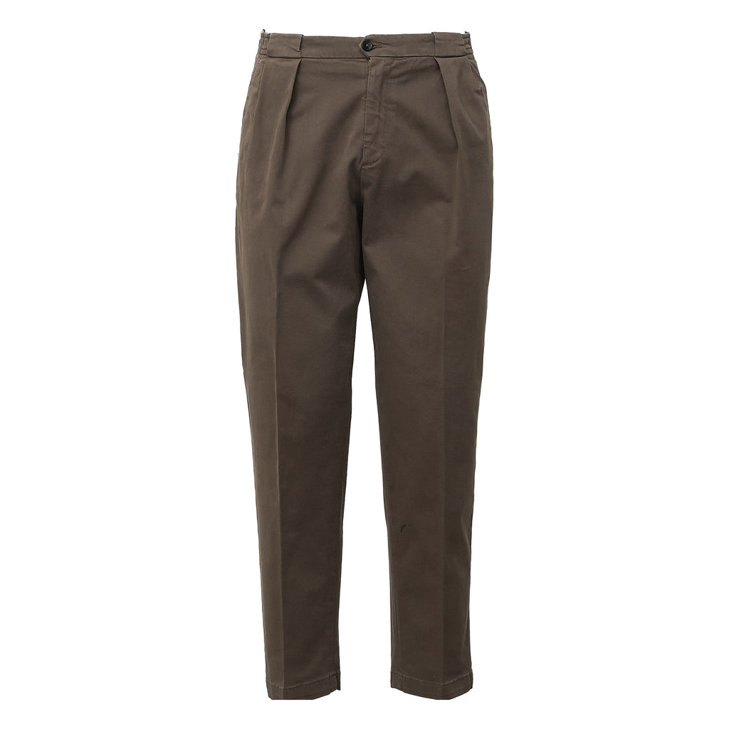 Pantaloni Portobello In Gabardina Di Cotone Lavato