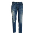 Jeans Brighton In Denim Blu Fisso Con Rottura Rammendata