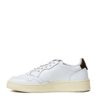 Sneakers Medalist Low In Pelle Bianca, Cioccolato