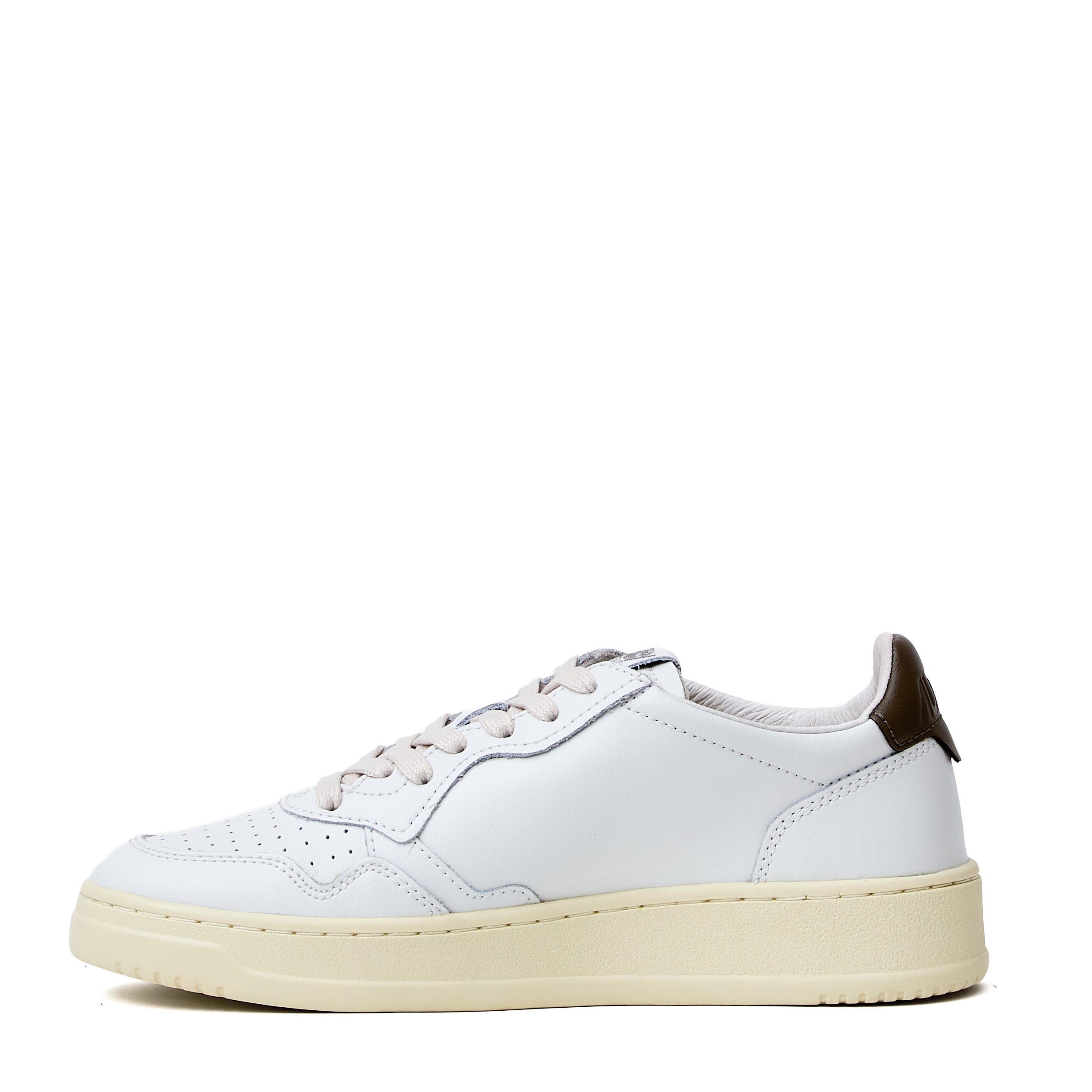 Sneakers Medalist Low In Pelle Bianca, Cioccolato