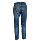 Jeans Brighton In Denim Blu Fisso Con Rottura Rammendata