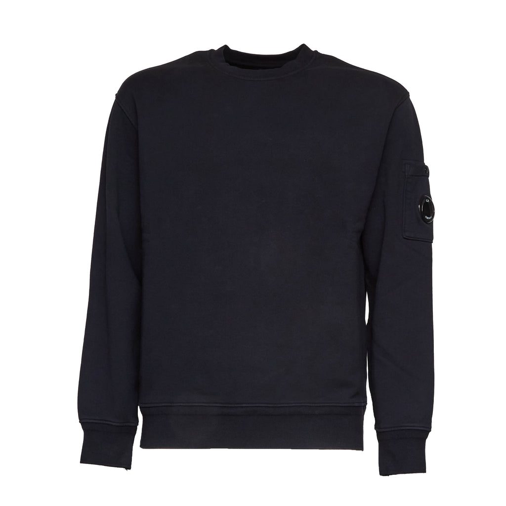 Cotton Diagonal Fleece Crewneck Lens Sweatshirt