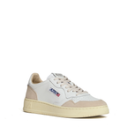 Sneakers Medalist Low In Pelle Bianca E Suede Beige