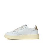 Sneakers Medalist Low In Pelle Bianca, Oro