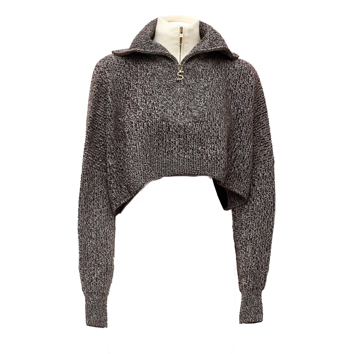 Maglia Rive Mezza Zip In Lana, Cashmere