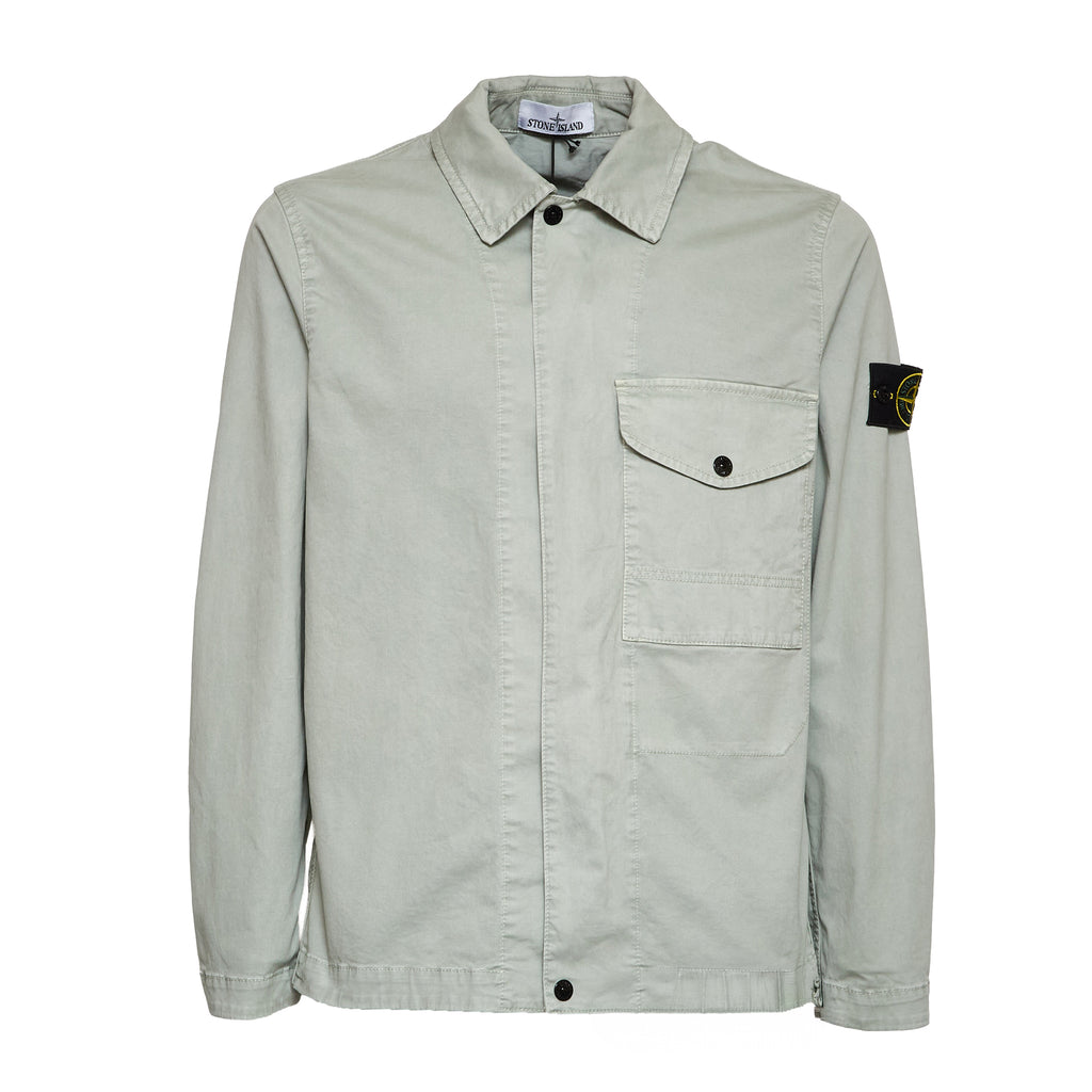 Overshirt Organic Cotton Stretch Broken Twill Old Effect