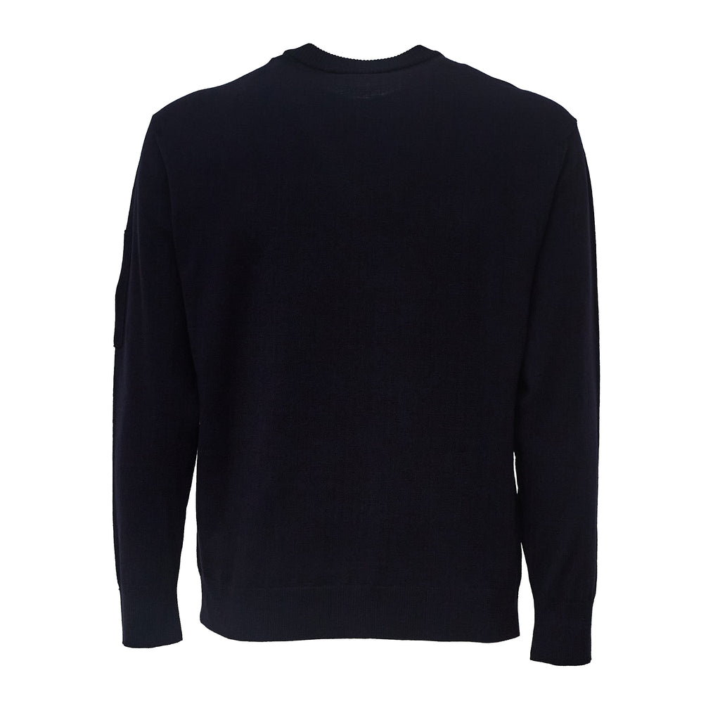 Extrafine Merino Wool Lens Crewneck Sweater