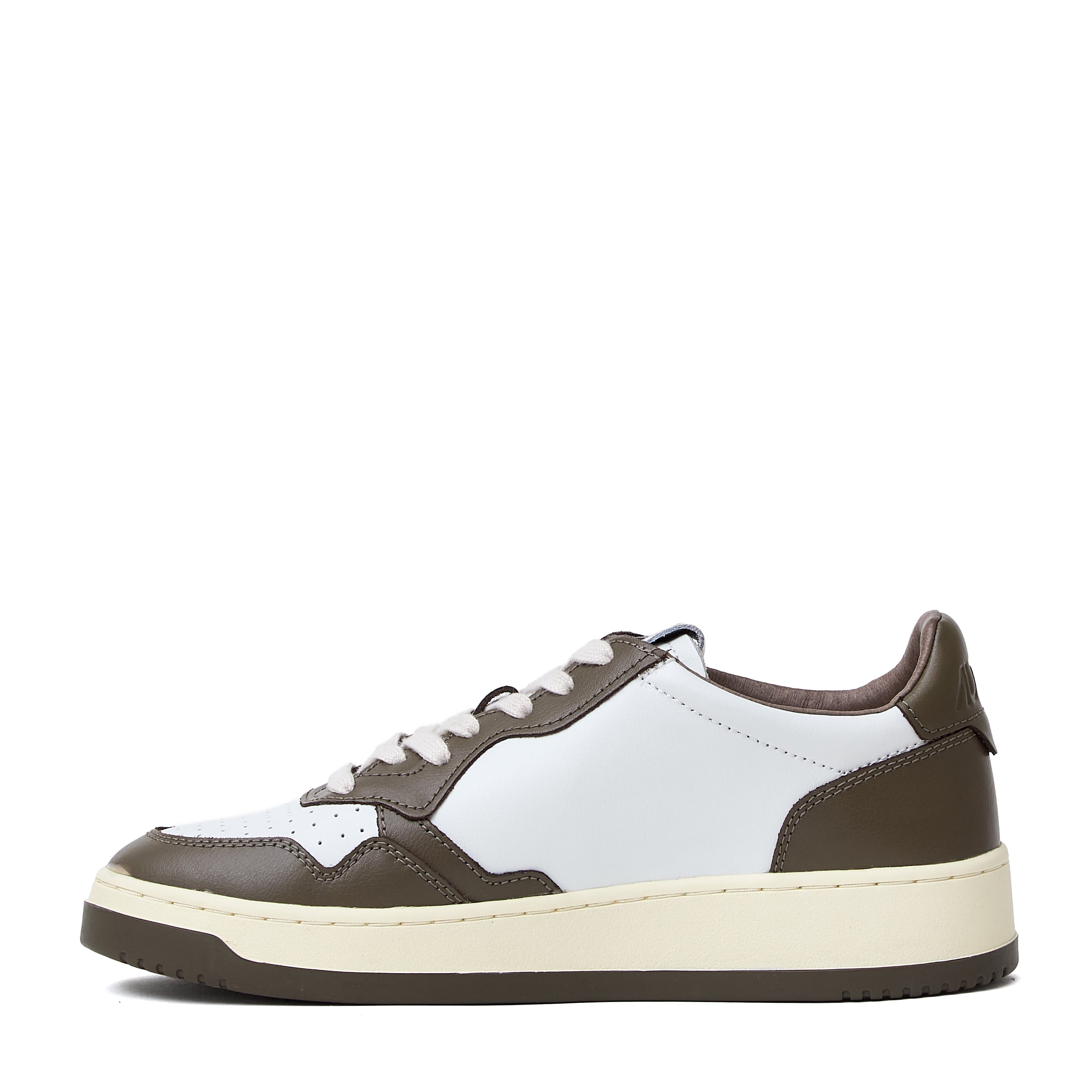 Sneakers Medalist Low Bicolore In Pelle Bianca, Cioccolato