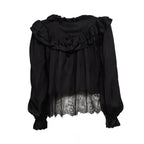 Black Viscose Lace Blouse