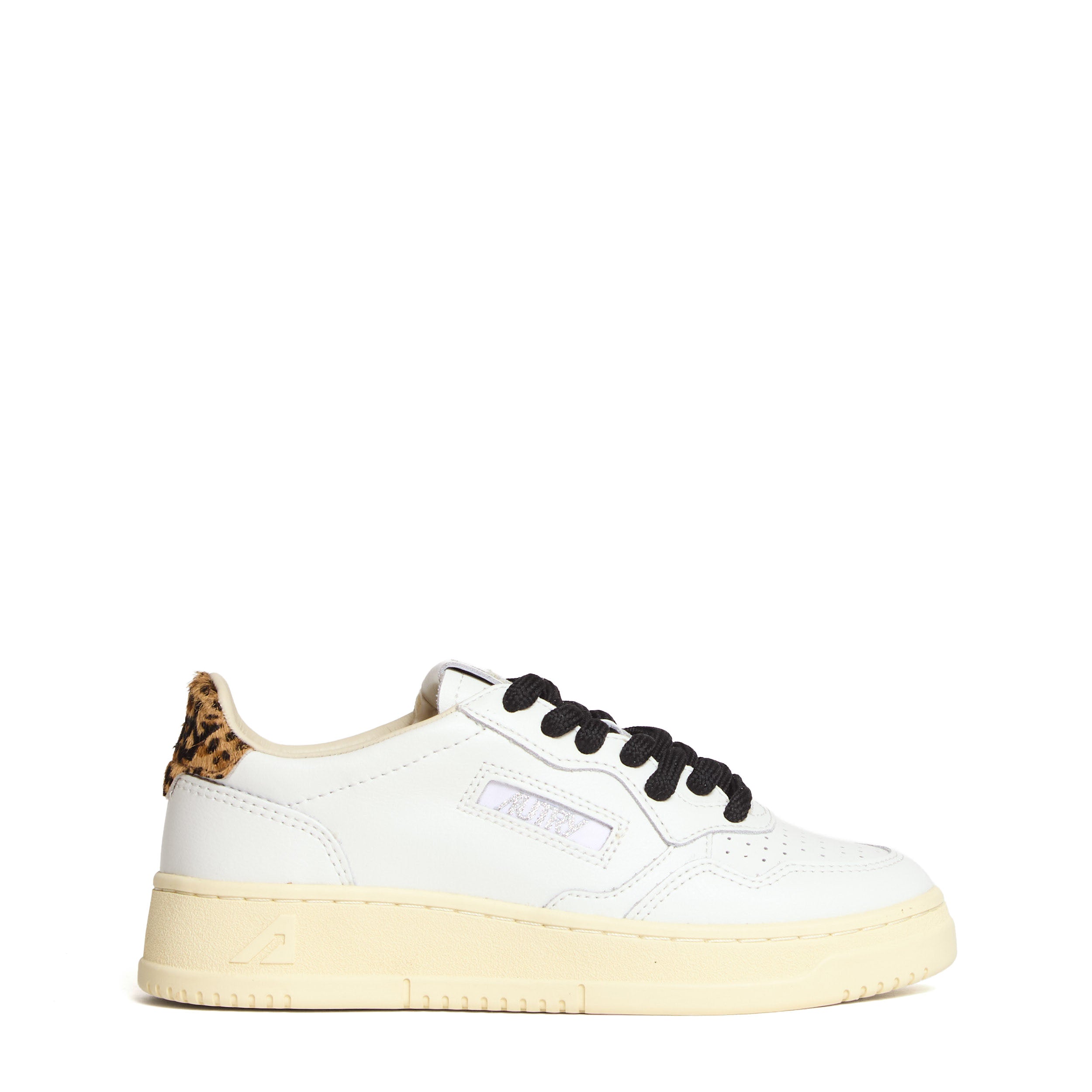 Sneakers Medalist Low In Pelle Bianca, Leopard