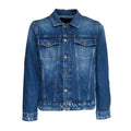 Trucker In Denim Blu Fisso Cross Regular