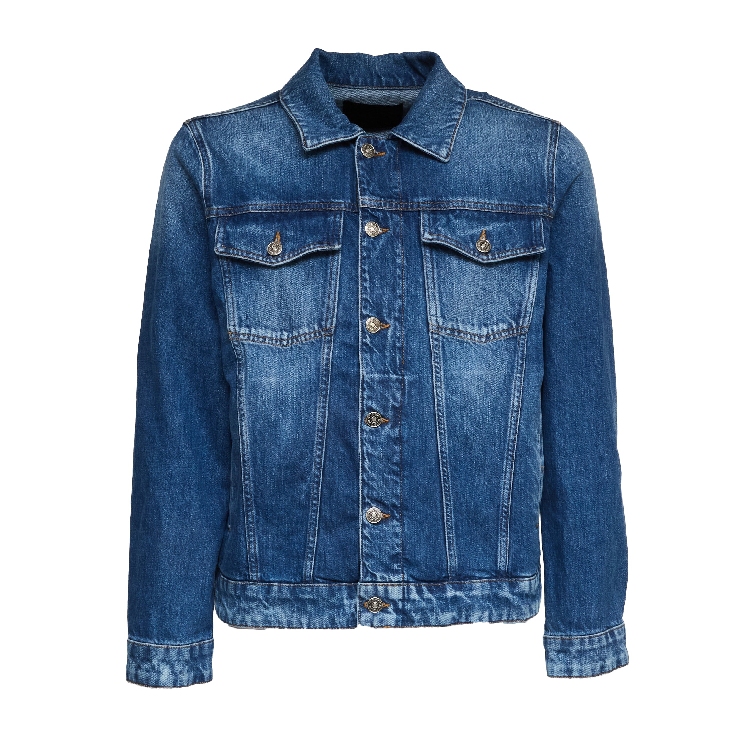 Trucker In Denim Blu Fisso Cross Regular