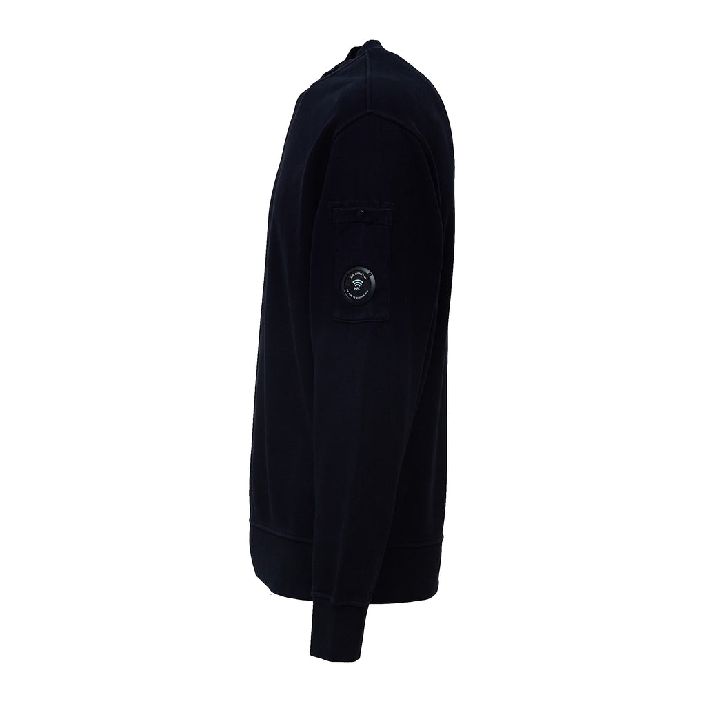 Brushed And Emerized Diagonal Fleece Crewneck Lens Sweatshirt