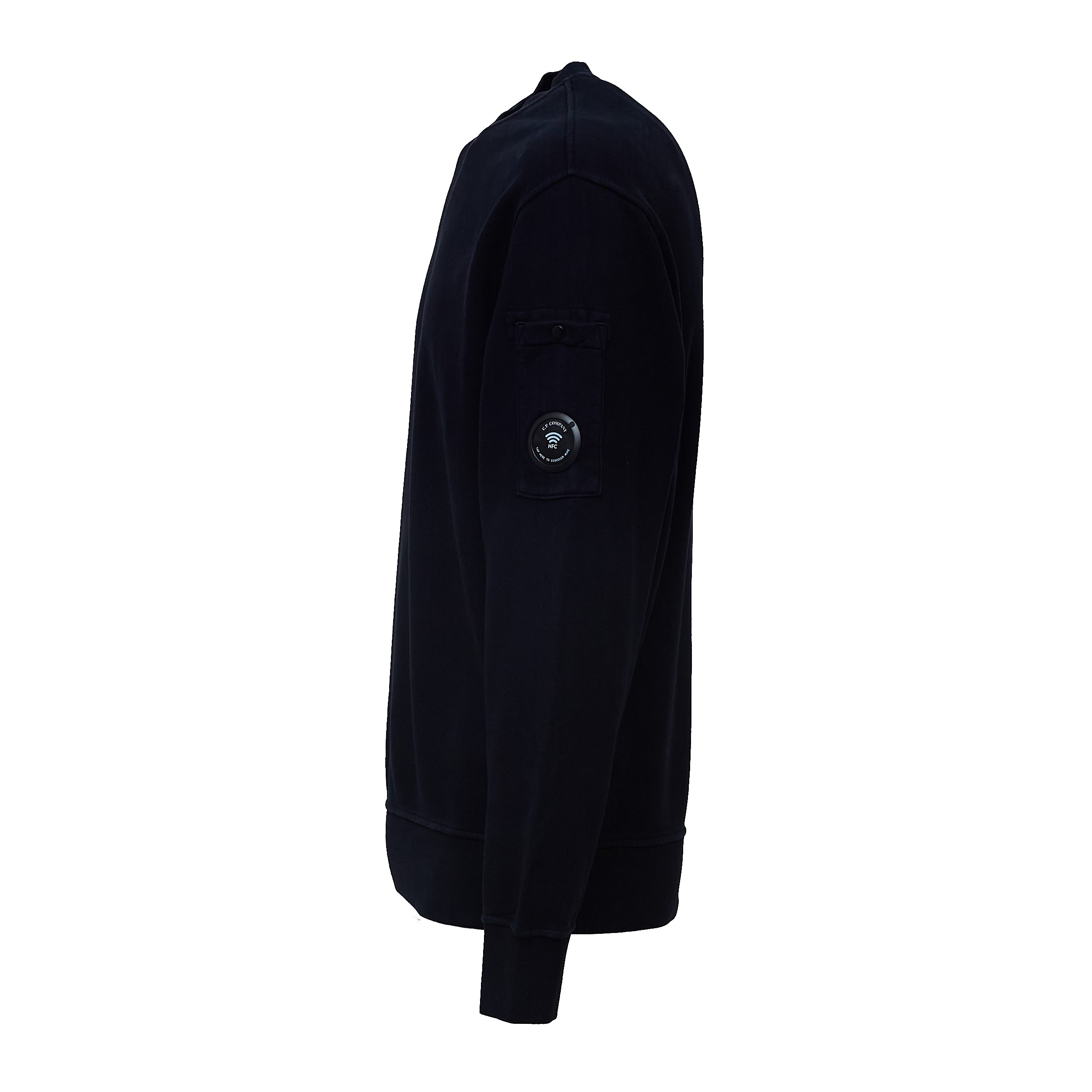 Brushed And Emerized Diagonal Fleece Crewneck Lens Sweatshirt