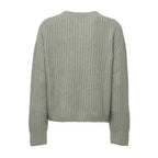 Maglia Girocollo A Costine In Cashmere, Seta