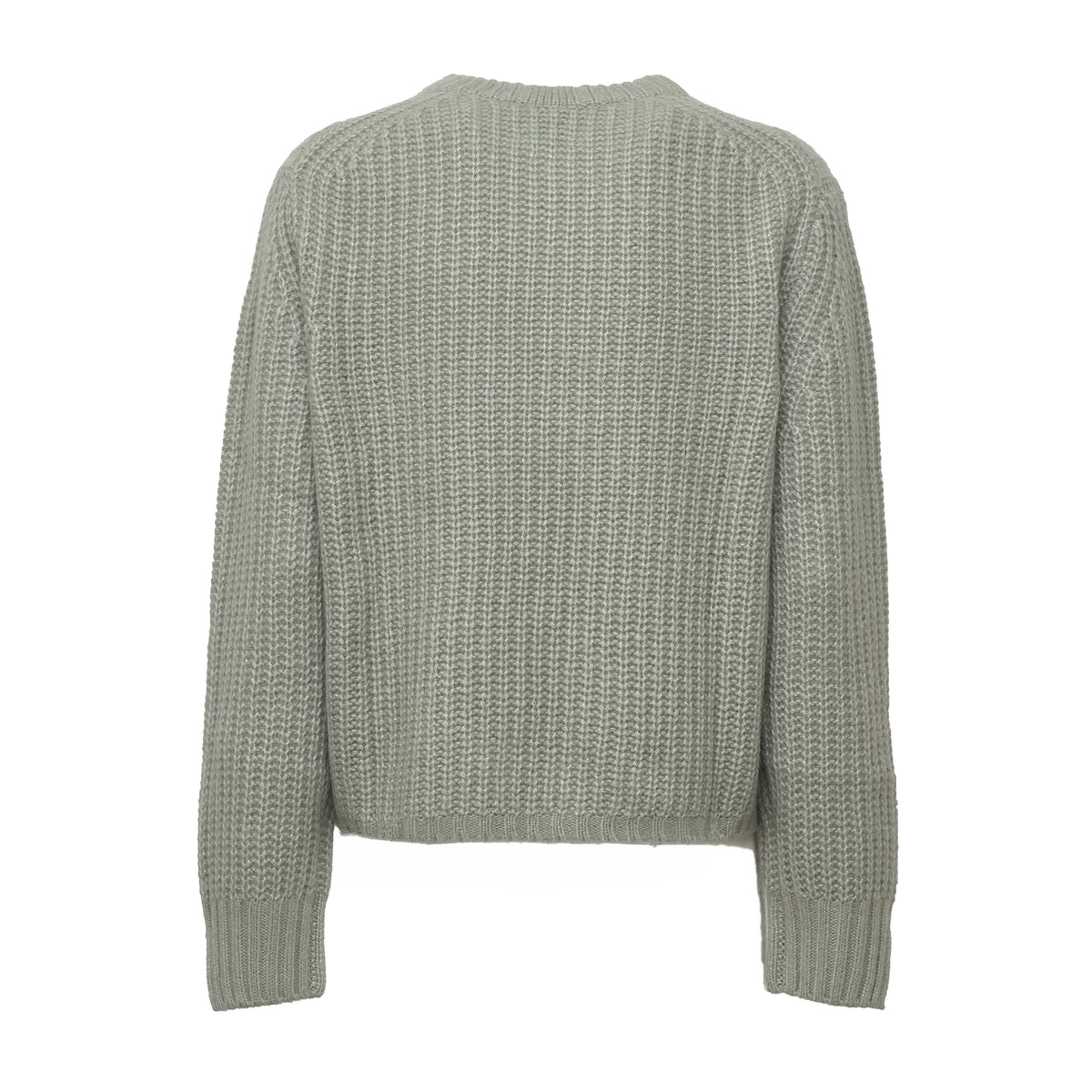 Maglia Girocollo A Costine In Cashmere, Seta