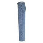 Croc Effect Straight Leg Jeans