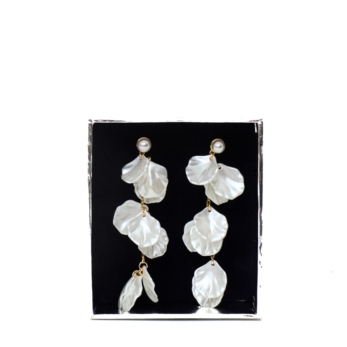 Pearl Petal Tiered Earrings