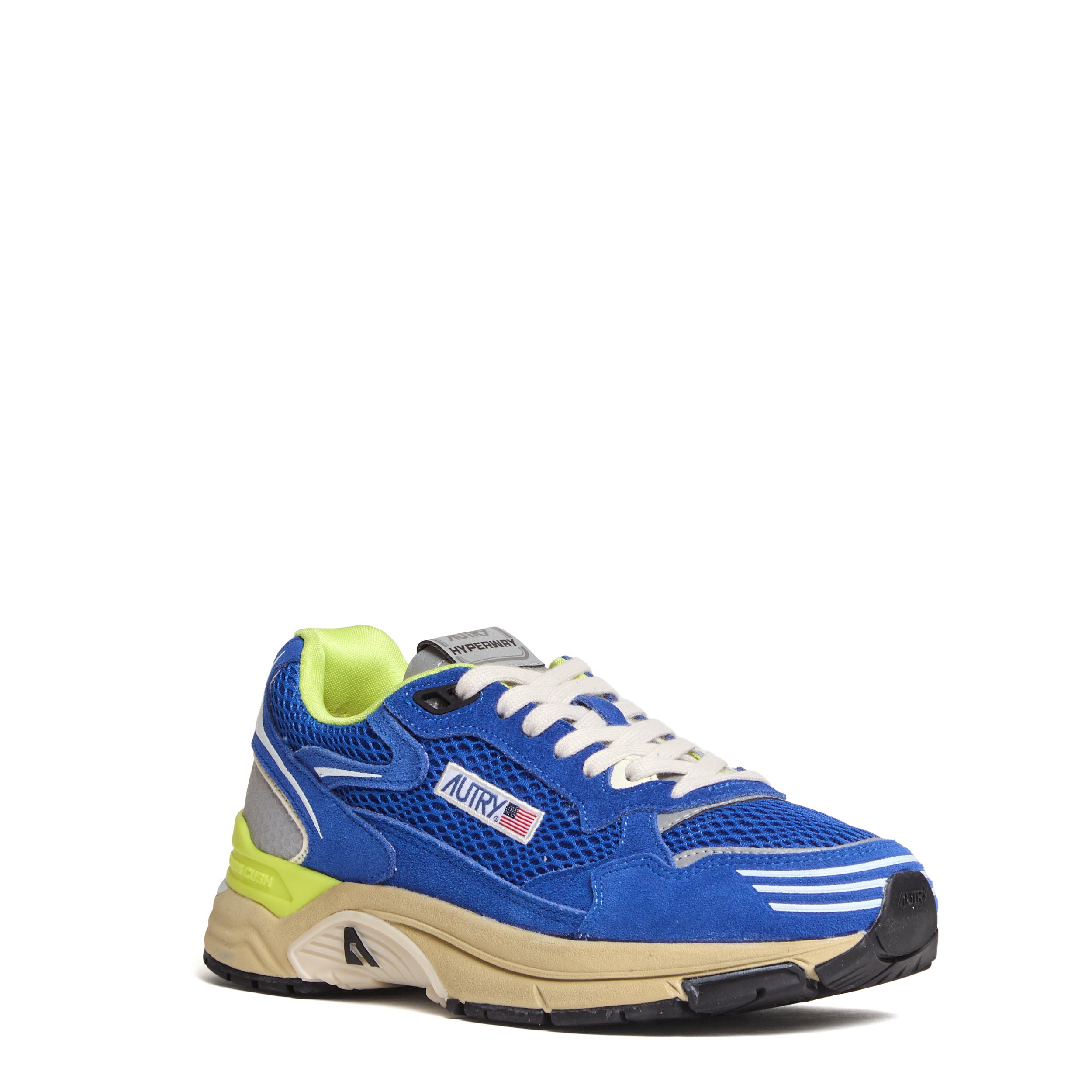 Sneakers Hyperway In Mesh, Suede Princess Blue, Vanilla Ice