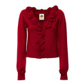 Red 3D Flowers Knit Cardigan