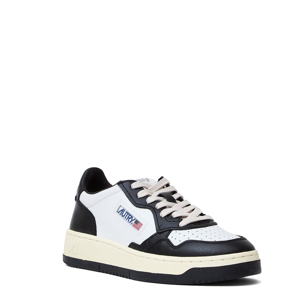 Sneakers Medalist Low Bicolor In Pelle Bianca, Nera