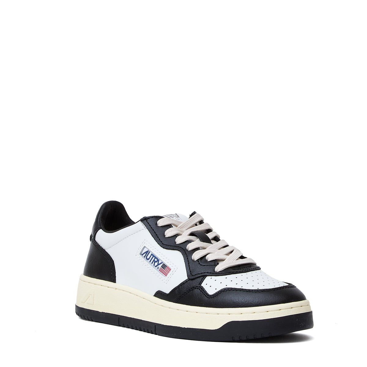 Sneakers Medalist Low Bicolor In Pelle Bianca, Nera