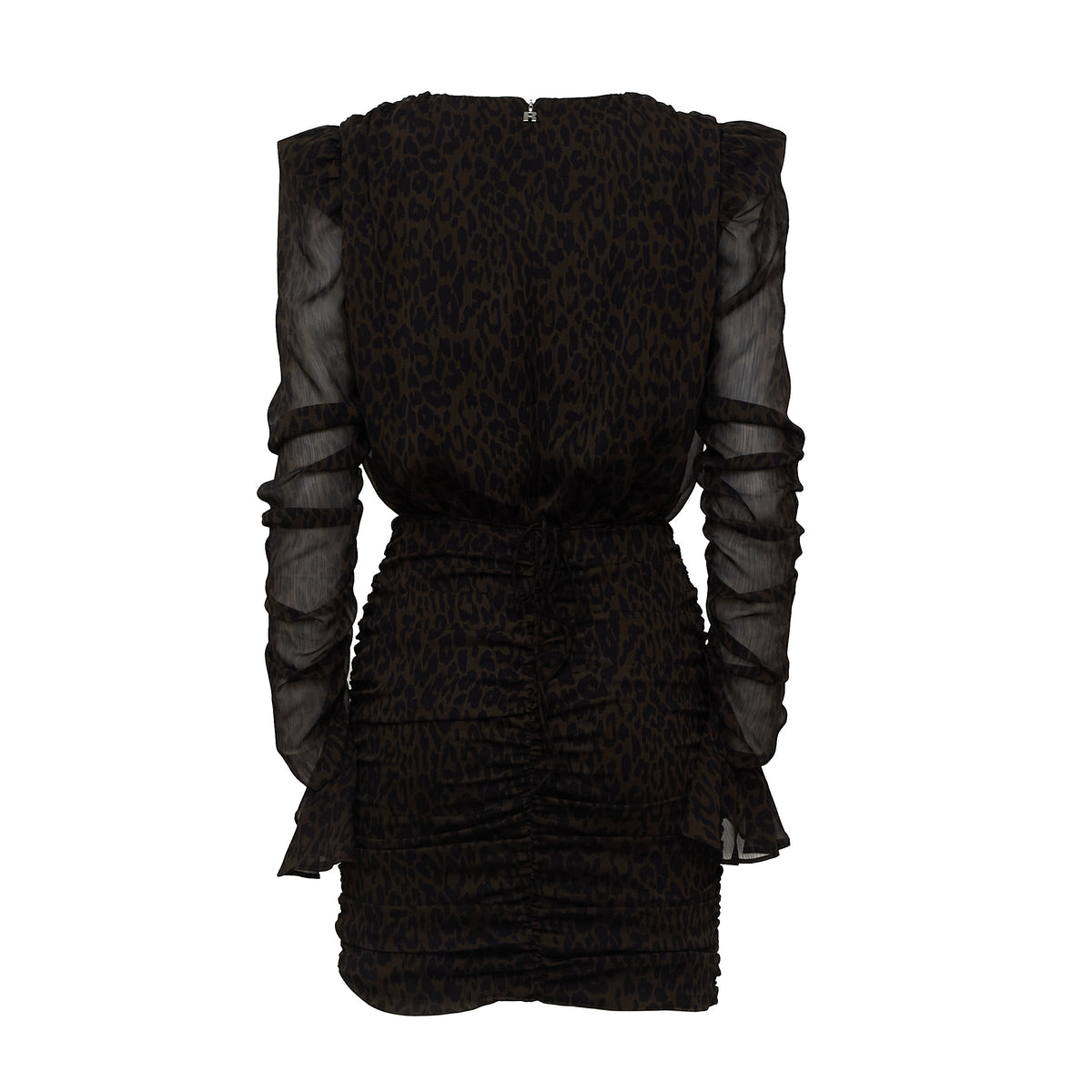 Torenia Ruched Flower Mini Dress