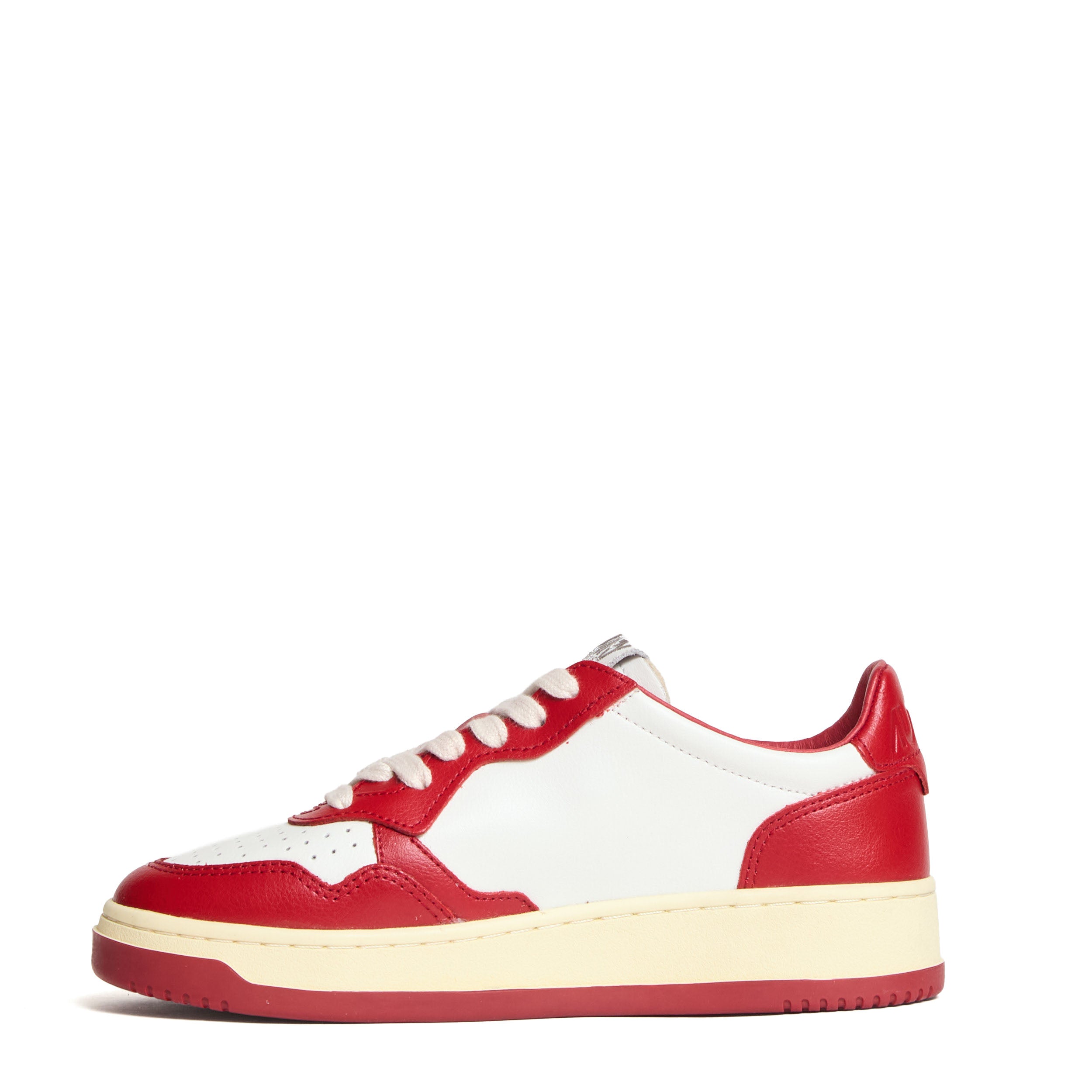 Sneakers Medalist Low In Pelle Bianca, Rossa Con Lettering
