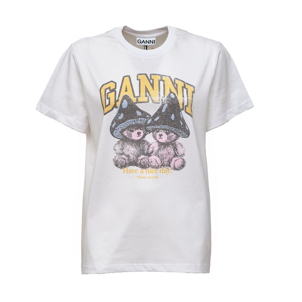 Basic Cotton Relaxed T-Shirt Teddy Mushrooms
