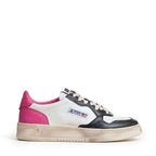 Sneakers Medalist Low Super Vintage In Pelle Black, Shock Pink