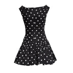 Black Polka Dot Cotton Mini Dress