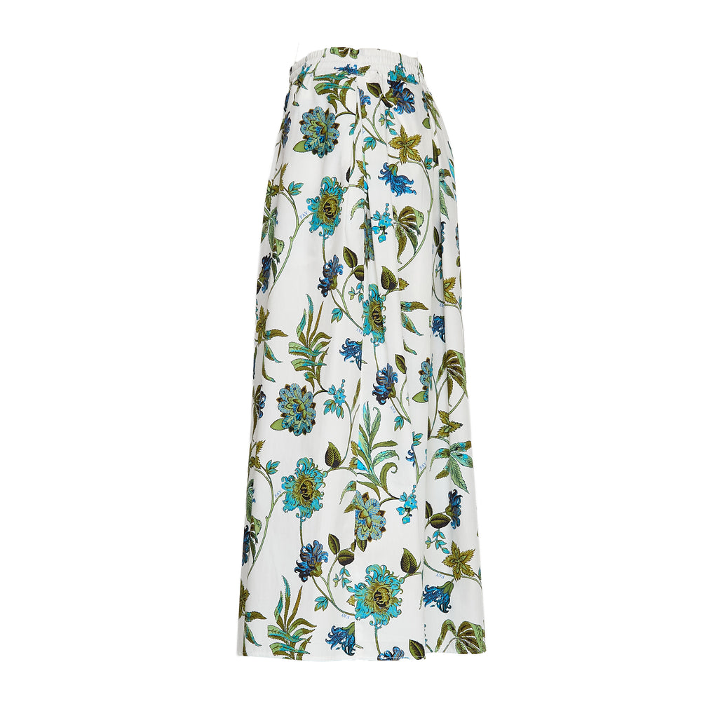 Gonna Lunga In Popeline Con Stampa Fiori Fay