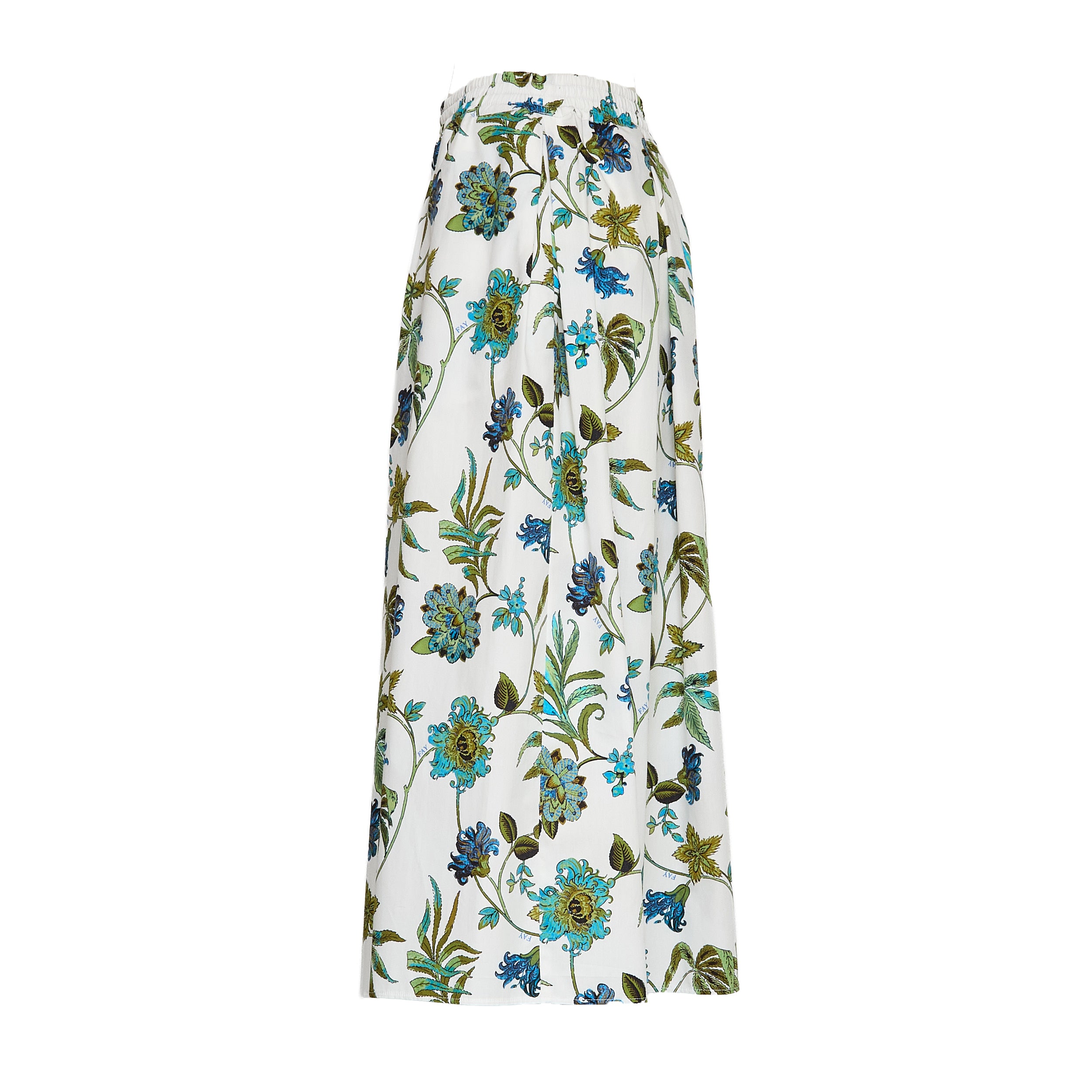 Gonna Lunga In Popeline Con Stampa Fiori Fay