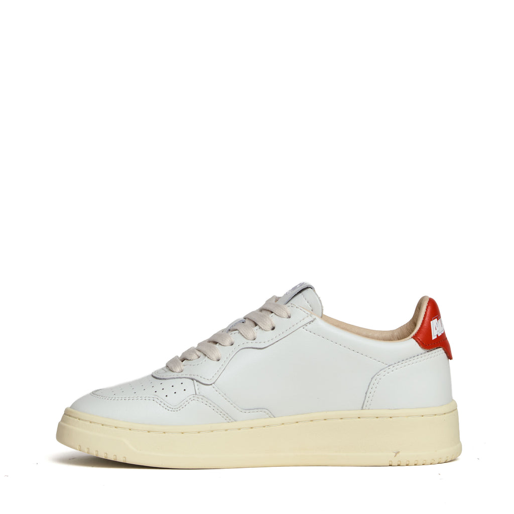 Sneakers Medalist Low In Pelle Bianca, Spicy Orange