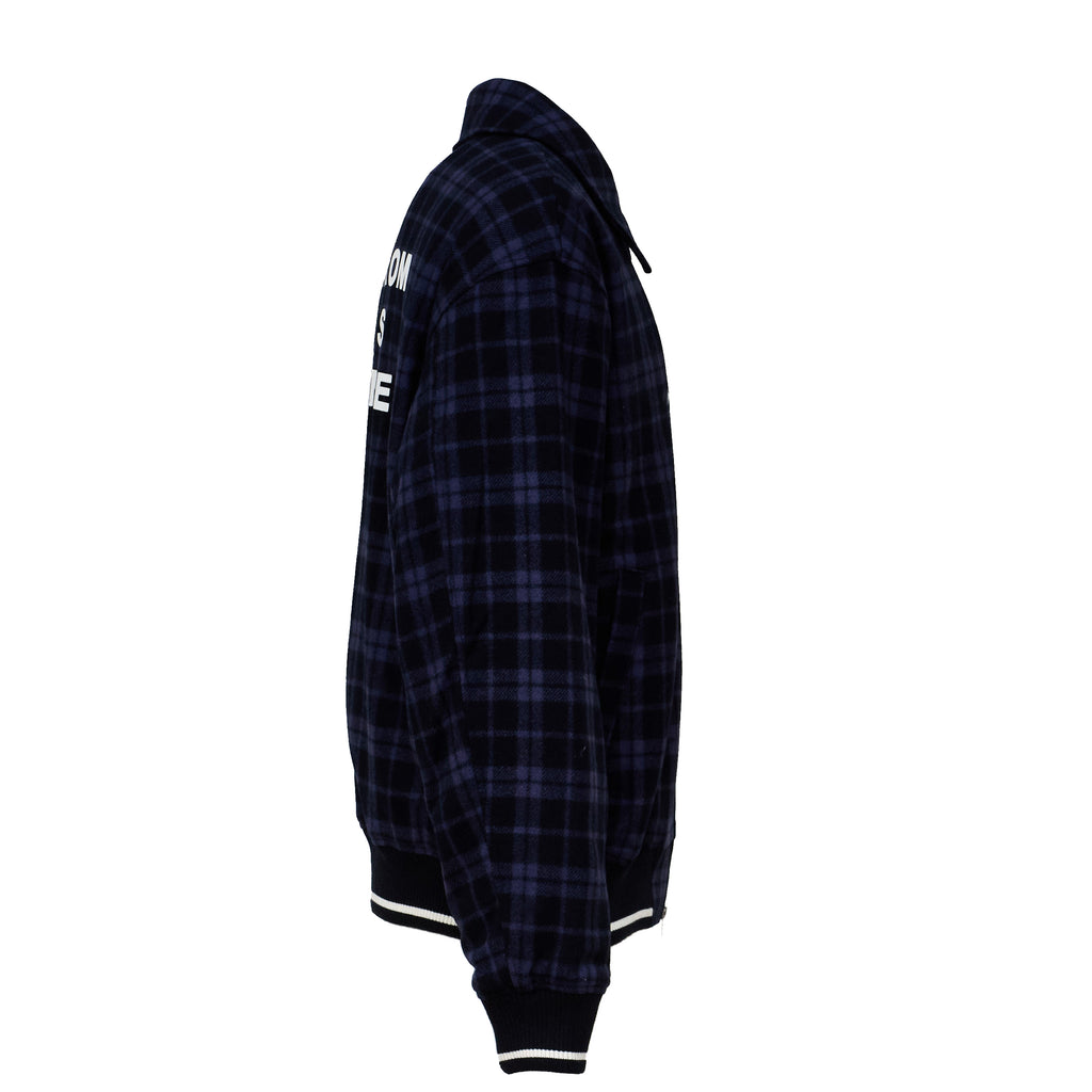 Check Flannel Jacket With Slogan