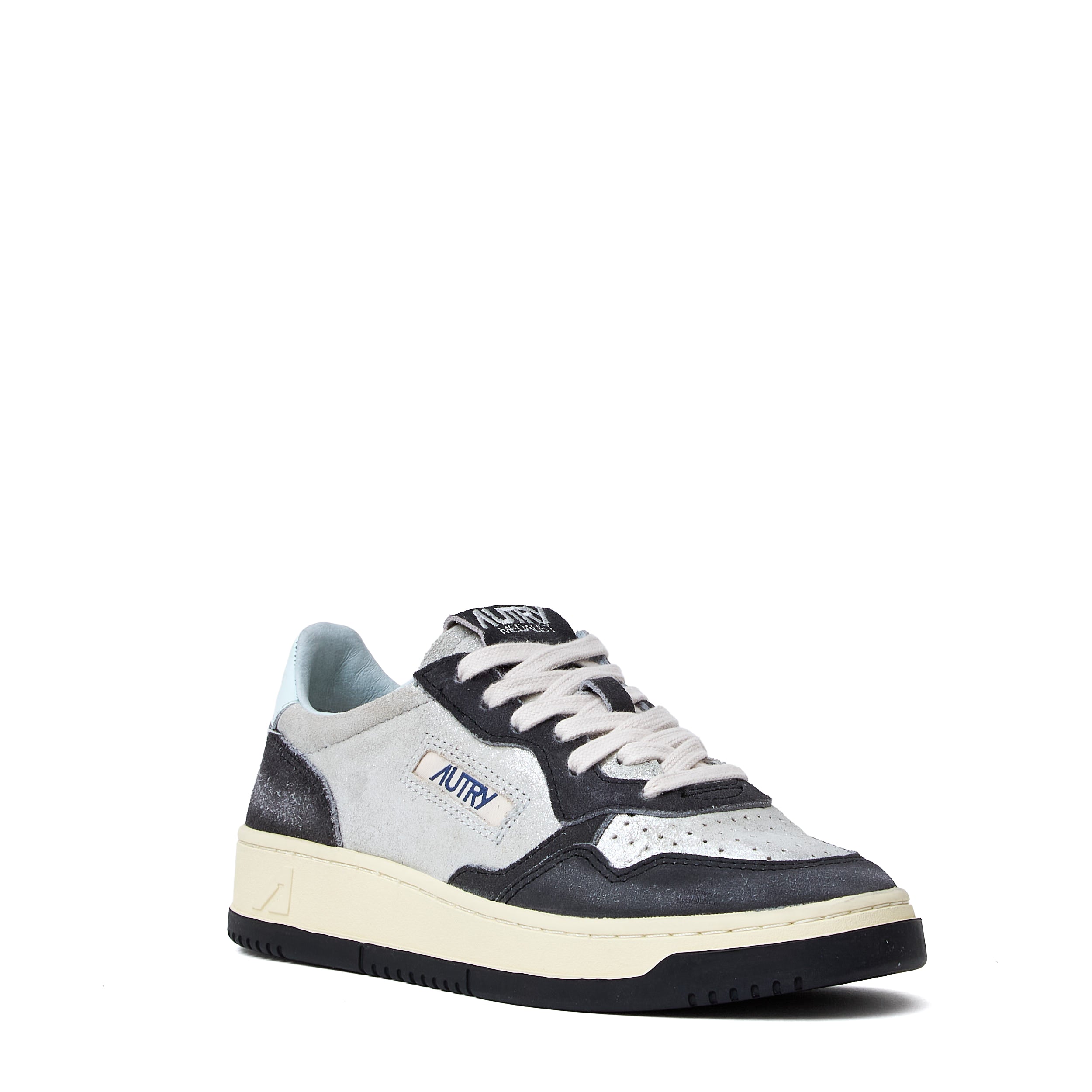 Sneakers Medalist Low In Suede Larminato Argento, Black Sugar