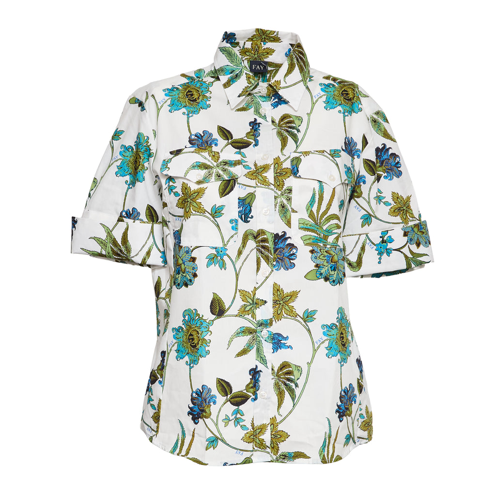 Camicia In Popeline Con Stampa Fiori Fay