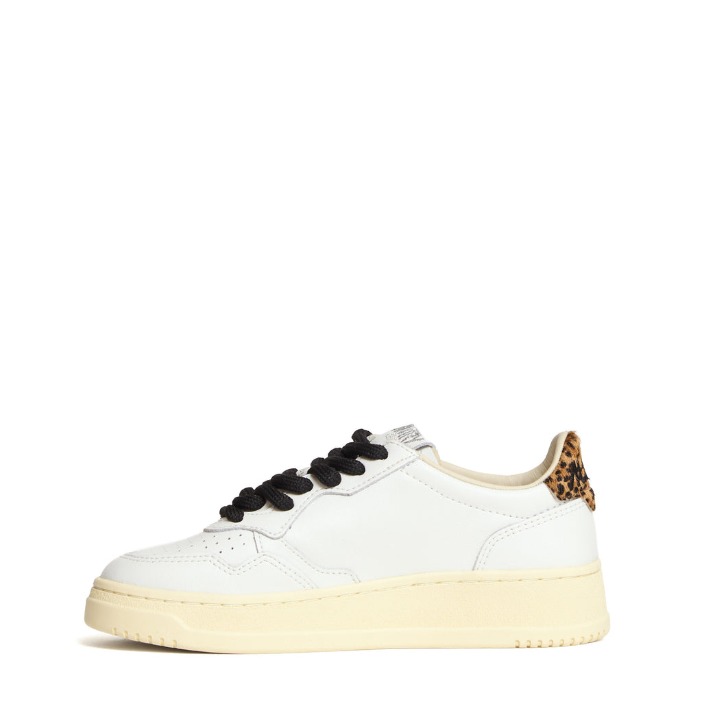 Sneakers Medalist Low In Pelle Bianca, Leopard