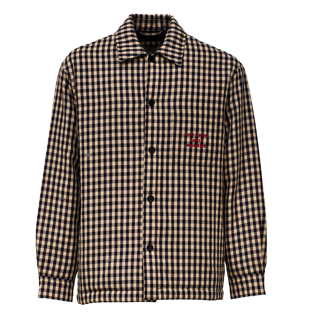 Check Overshirt With Slogan