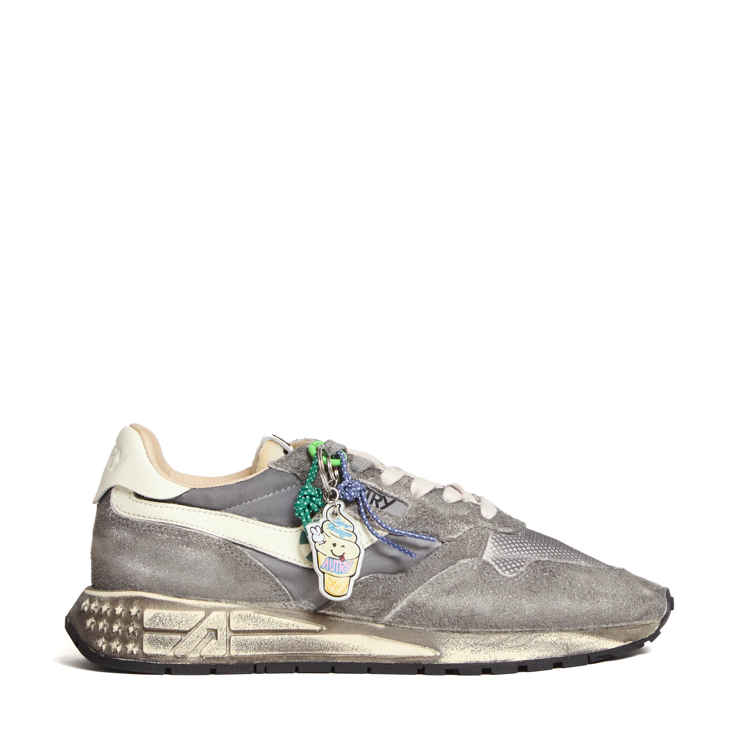 Sneakers Reelwind Super Vintage In Suede, Nylon Bianco, Nero
