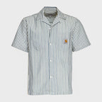 S/S Leavel Stripe Shirt Cotton, Polyester Seersucker