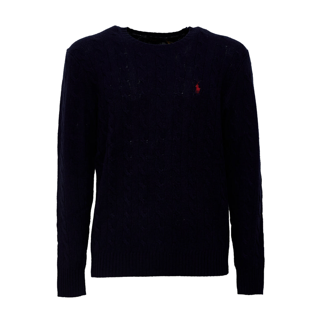 Cable-Knit Crewneck Pullover In Wool, Cashmere