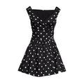 Black Polka Dot Cotton Mini Dress