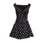 Black Polka Dot Cotton Mini Dress