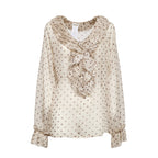 Blusa Pallina In Chiffon Poly Stampa Pois